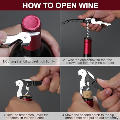 Heavy Duty Wine Opener with Foil Cutter - Compact & Foldable