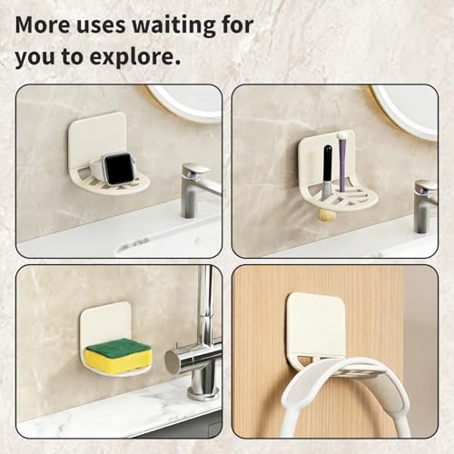 Silicone Sponge Holder with Adhesive Mount - Compact Sink Caddy