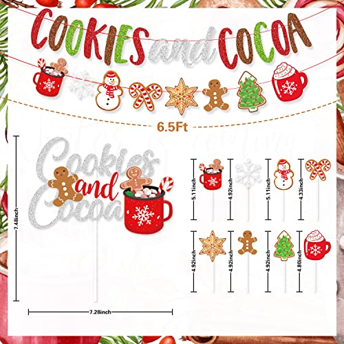 Christmas Cookies and Cocoa Party Decorations Set Banner Balloons Toppers