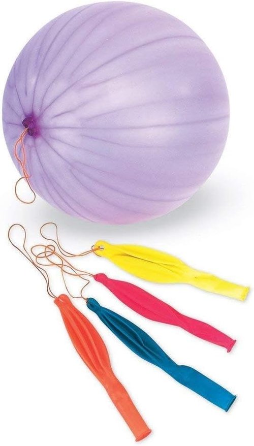 Fun-Filled Balloons Neon Punch Balls - 12-Piece Set with Rubber Band Handle | Assorted Colors (18")