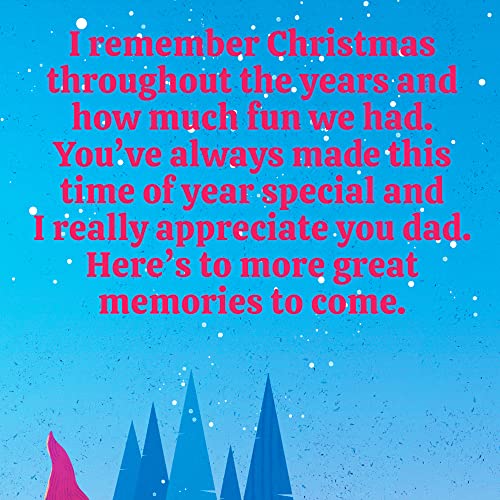Christmas Greeting Card for Dad - Eco-Friendly Thick Card Stock with Envelope, Made in USA, 5x7.75 Inches