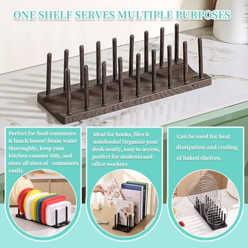 Berglander 14" Adjustable Dish Rack & Vertical Lid Organizer for Kitchen