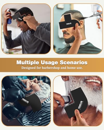 YOOVR 2pcs Haircut & Beard Lineup Enhancement Card S-Shaped