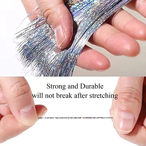 La Bella 47" Heat-Resistant Hair Tinsel Extensions - Gold Sparkle Silk
