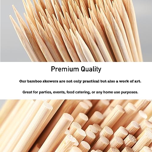 Natural Bamboo Skewers - 100 Pack 8-Inch BBQ Sticks