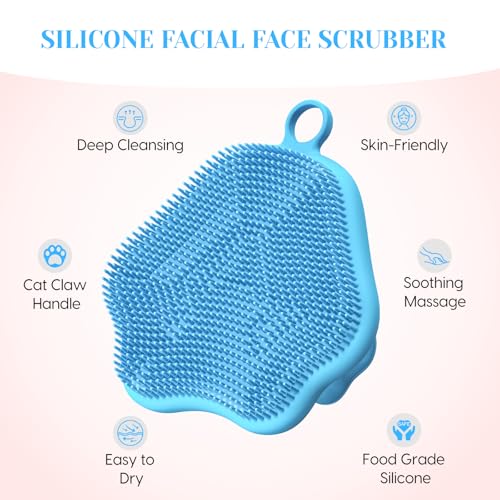 VWMYQ Silicone Face Scrubber - Gentle Exfoliating Facial Cleansing Brush