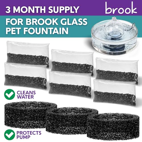 BROOK Glass Pet Fountain Replacement Filter Set - 3-Month Supply