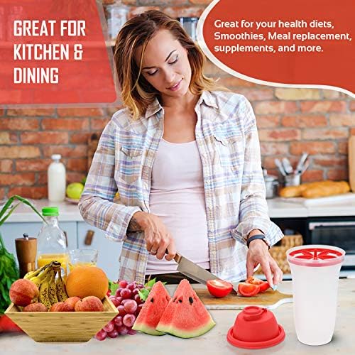 SIGNORA WARE 20oz Protein Shaker Bottle - BPA-Free White Mixing Cup