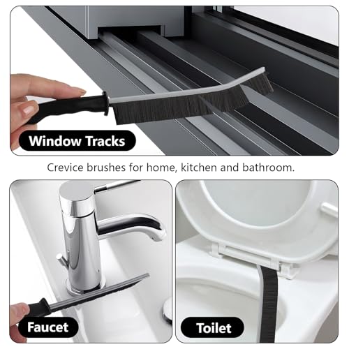 19-Piece Crevice Cleaning Brush Set for Kitchen & Bathroom