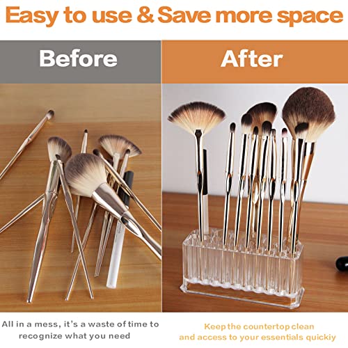 Miaowater Clear Acrylic Lip & Eyeliner Organizer with 26 Slots - Makeup Storage