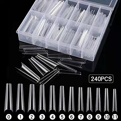 Yimart XXL Extra Long Coffin Nail Tips - 240pcs French False Nails
