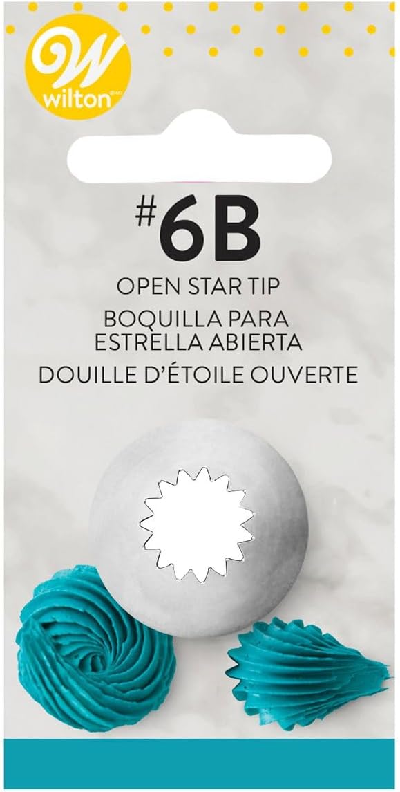 Wilton Decorating Piping Tip No. 6B - Star Shaped Design for Perfect Cake Decoration