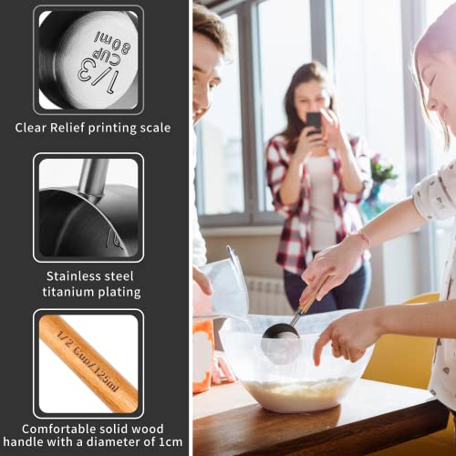 Malmo 250ml Stainless Steel Measuring Cup with Walnut Wooden Handle
