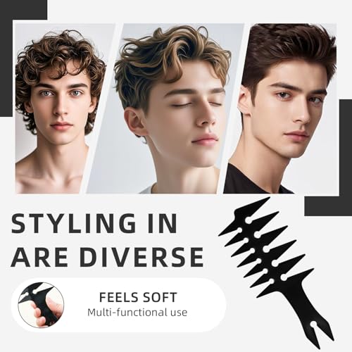 OLLBIT Retro Double Sided Hair Comb for Men - Wide & Fine Teeth ABS