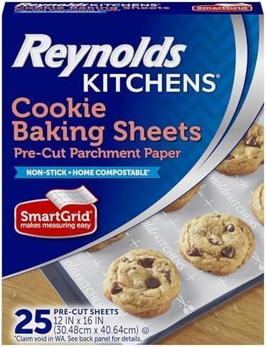Reynolds Kitchens Pre-Cut Parchment Paper Baking Sheets - 600 Total Sheets | 25 Count Pack