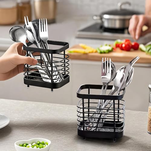 LAIPART Stainless Steel Kitchen Utensil Holder, Small Cutlery Drying Rack