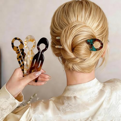 LUKLUKTAISUN Mini French Hairpin Acetate Hair Clips 4-Pack