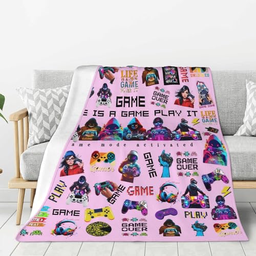 Gamer Throw Blanket Pink - Soft & Cozy 40x50 for Game Lovers