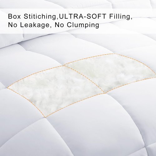 COHOME King Size Cooling Comforter - Luxury All-Season Quilted Down Alternative Duvet Insert | Breathable & Reversible - White 92 x 102 Inches