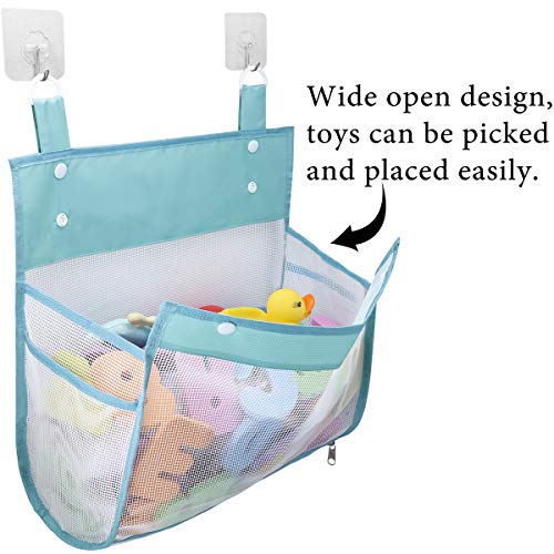 Muchfun Extra Large Bath Toy Organizer with Zipper & Hooks