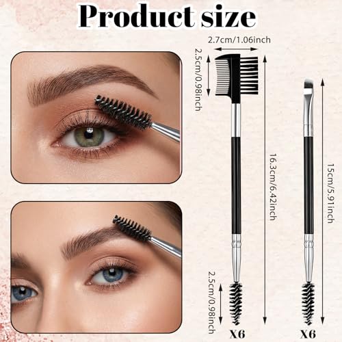Tiesome 12-Piece Double-Sided Eyebrow Comb and Eyelash Brush Set