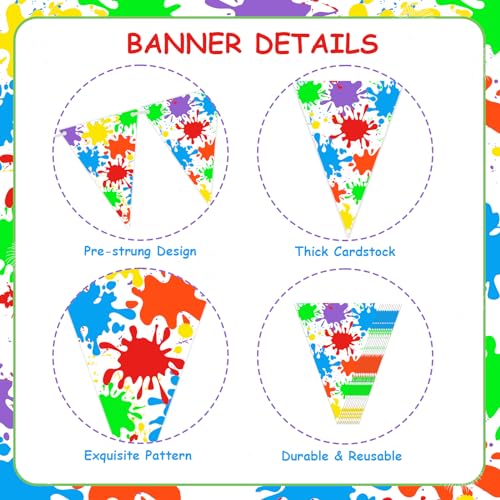 Art Paint Theme Pennant Banners - 5 Pack Multicolor Triangle Garland