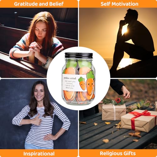60 PCS Carrot Affirmation Cards Gift Set for Emotional Support