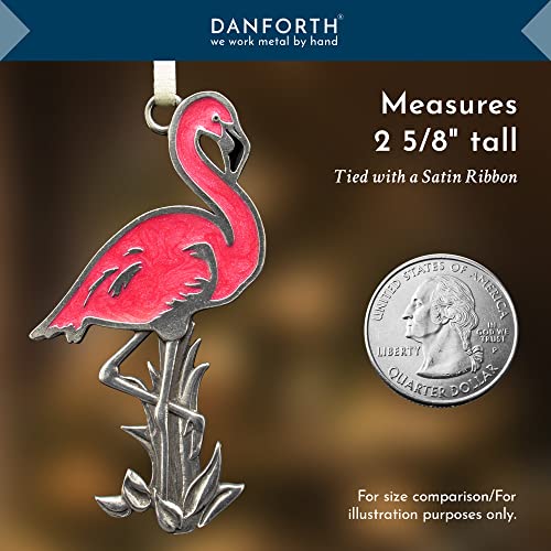 Pink Flamingo Christmas Ornament - Handcrafted Pewter Bird Decor