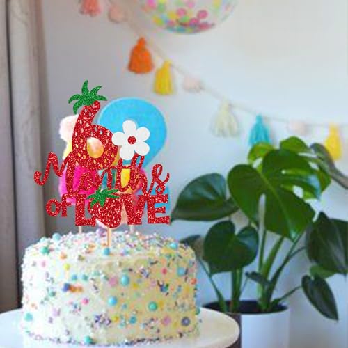 Strawberry Happy 6 Months Cake Topper - Half Birthday Decoration