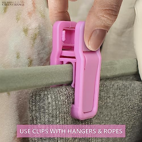 20-Pack Pink Plastic Hanger Clips for Baby Clothes & Pants