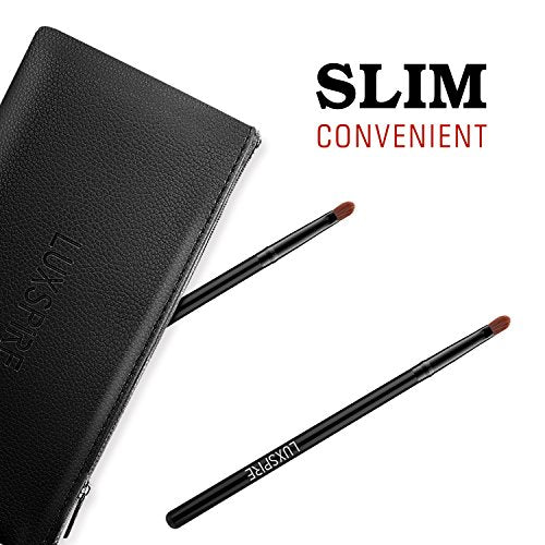 Luxspire Lip Brush and Concealer Brush Set, 2 Pieces Black Synthetic
