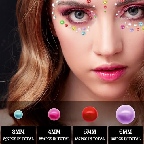 Face Gems and Rhinestone Stickers 973pcs Self-Adhesive Body Art Crystals