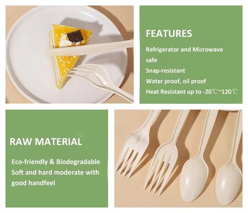 Disposable Spoons, 100% Compostable Soup Spoons, Cornstarch Based Large Disposable Utensils 6.7" Durable and Heat Resistant, Alternative to Plastic Spoons Party Supplies (50 Count)