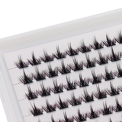 Hannahool Wide Stem Individual False Eyelashes Mixed Tray Dramatic Black Cluster Lashes