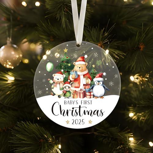 Baby's First Christmas Ornament 2025 - Forest Animal Theme