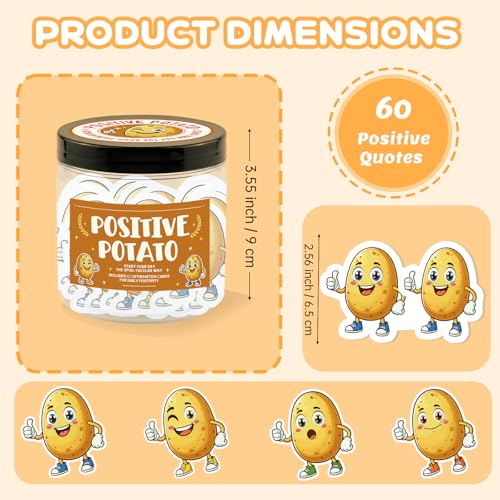 Inspirational Potato Affirmation Cards - 60 Emotional Support Cards