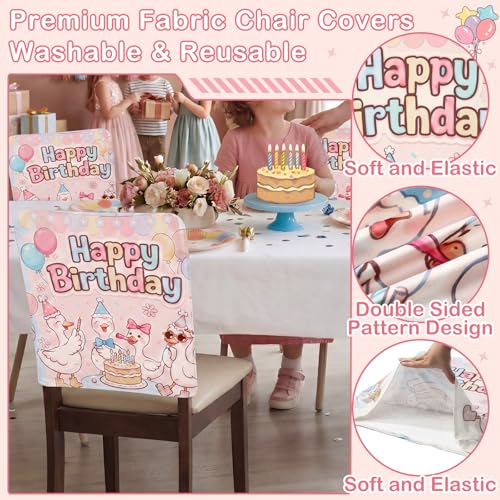 Silly Goose Birthday Chair Covers - 2 Pack, 19" x 23" Reusable Decor for Classroom Parties