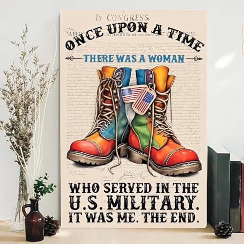 A Woman Who Was a Soldier Retro Metal Tin Sign - 8x12" Wall Art