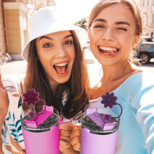 Silicone Straw Covers for Stanley 30/40 Oz - 6 Colorful Toppers