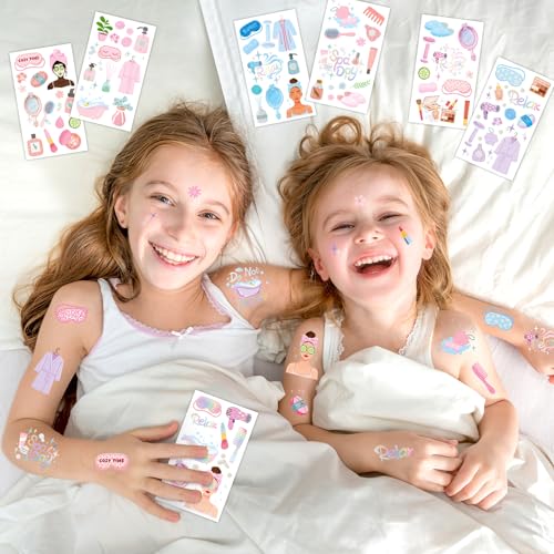 Konsait Kids Spa Temporary Tattoos for Girls Slumber Party Favors 99 Pcs