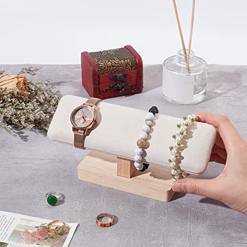 NBEADS Gainsboro Wooden Watch & Jewelry Display Stand with T-Bar Bracelets
