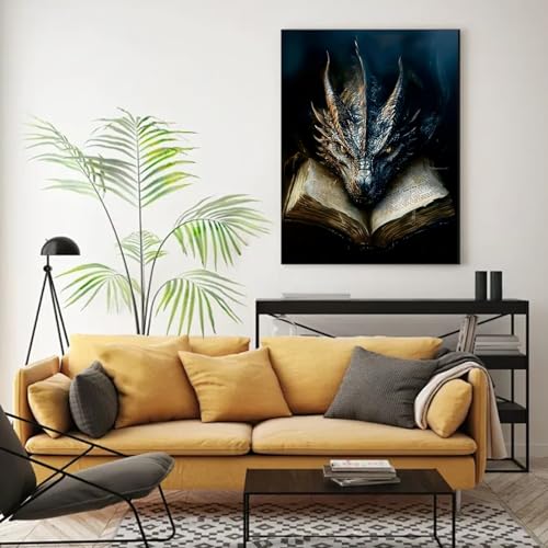 AIBOERL Dragon Diamond Art Kit - 5D Square Rhinestone Painting 12x16in