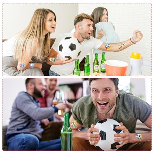 Gameza Watercolor Soccer Temporary Tattoos - 200+ Party Favors for Kids