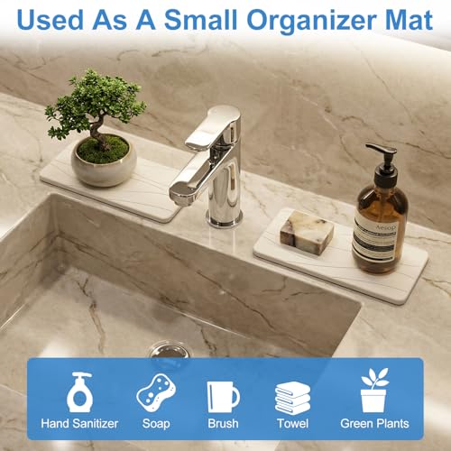 Diatomite Stone Drying Tray Set - Fast Drying Soap Dish for Sink