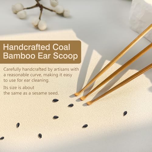 Zoolinn 3PCS Handcrafted Coal Bamboo Ear Spoon Wax Removal Tool