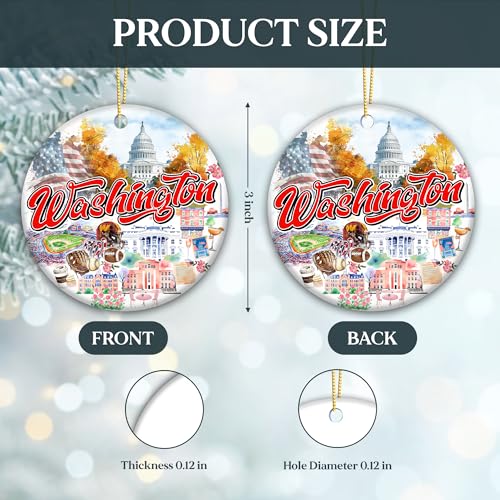 Washington D.C. Christmas Ornament 2025 - U.S. Capitol & White House