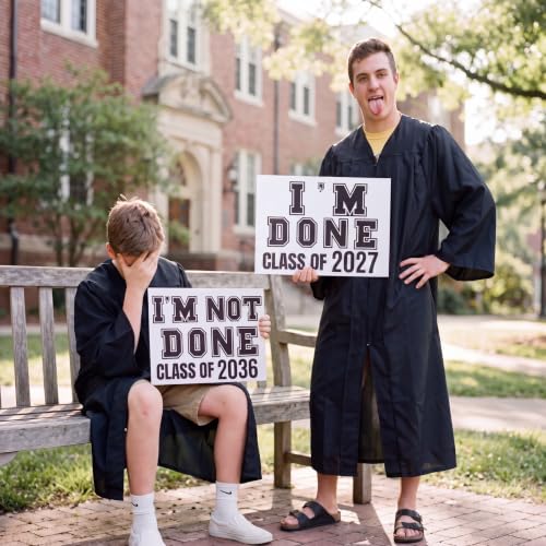 Novabright Black Sibling Graduation Photo Props - I'm Done Signs