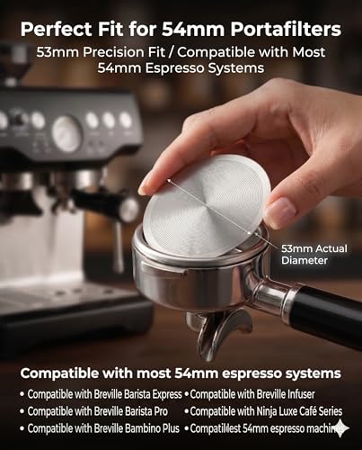 53mm Ultra-Thin 0.2mm Espresso Puck Screen, 316 Stainless Steel, 2-Pack