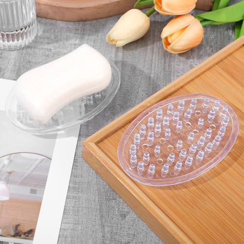 2-Pack Self-Draining Plastic Soap Holder for Kitchen & Bathroom