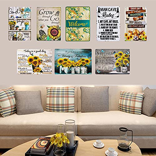 Funny Bathroom Quote Metal Sign - Rustic Farmhouse Decor 8x12